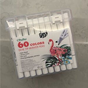 60 Colors Dual Tip Ohuhu Marker Pens - Vibrant Assortment